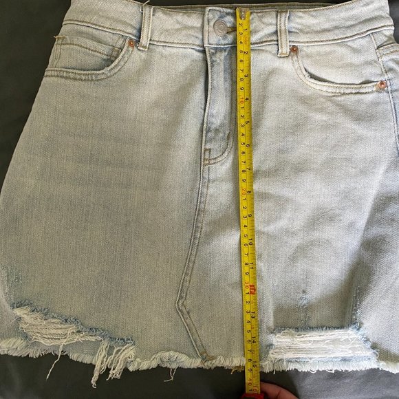 Wild Fable | NWOT Light Blue Raw Hem High-Rise Denim Mini Skirt Size 6 - Picture 9 of 9